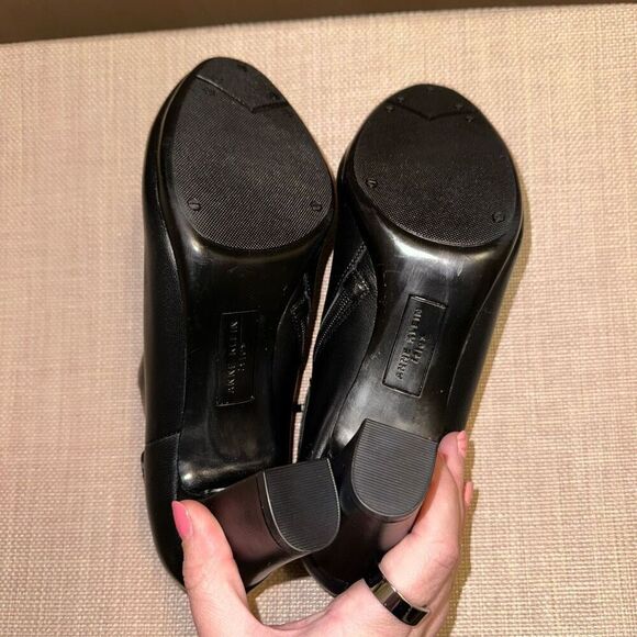 Anne Klein Women’s Sophie Black Leather Heel Booties Size 11 - Picture 7 of 9